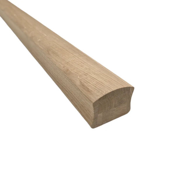 Oak Modern Square Handrail Grooved for 10mm Glass