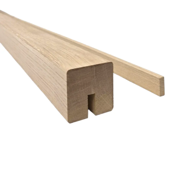 Oak Premium Handrail Grooved for 8mm Glass