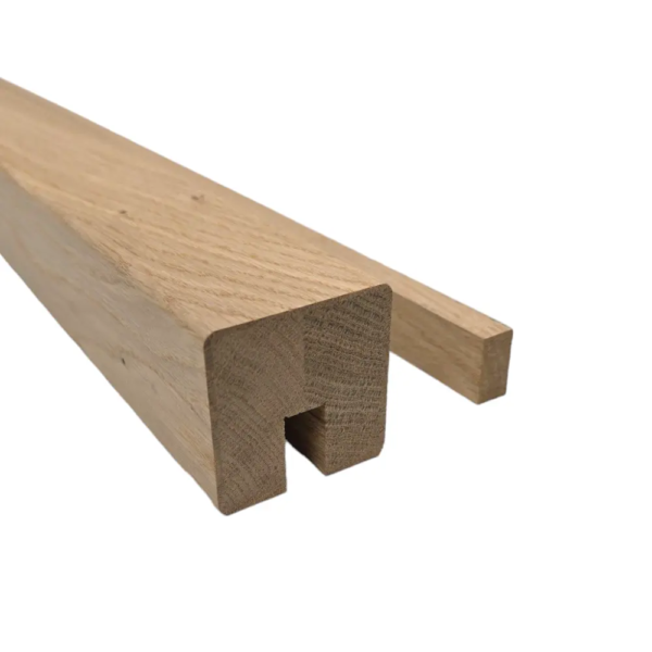 Oak Modern Square Handrail Grooved for Metal Spindles